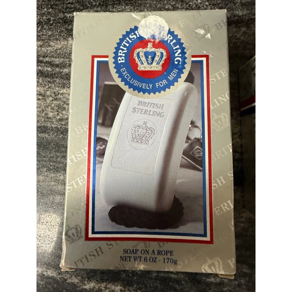 Vintage British Sterling Soap on a Rope for Men 6 oz 170g New in Box Grooming